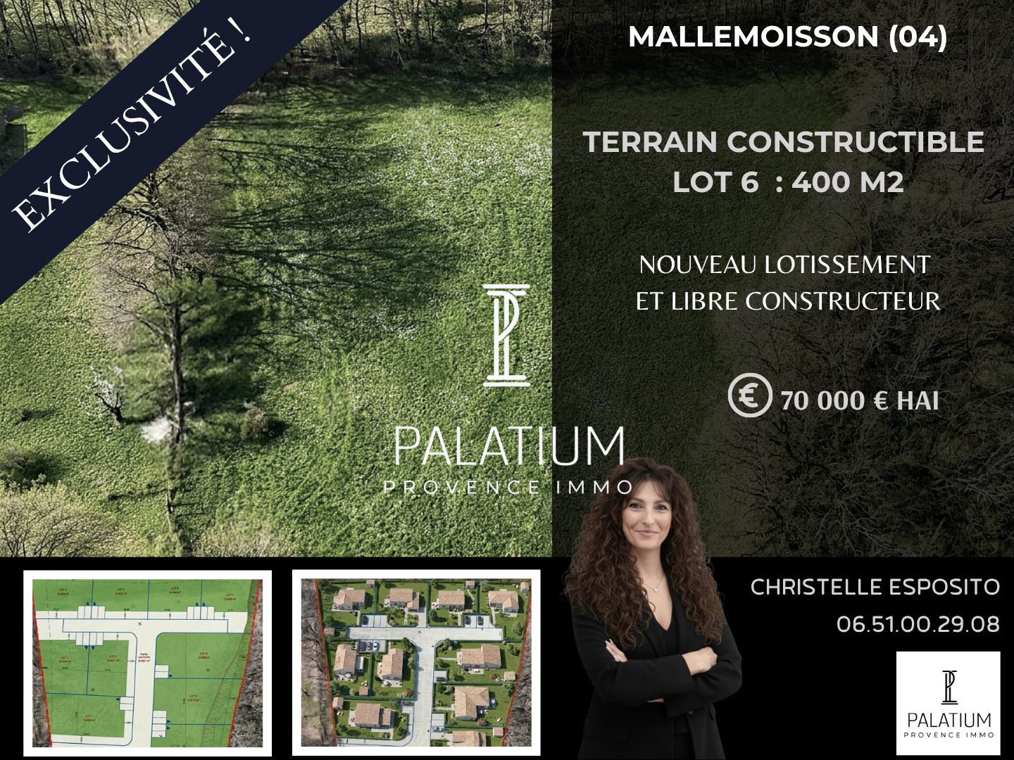 Terrain 400 m² · à Mallemoisson · 70 000 €